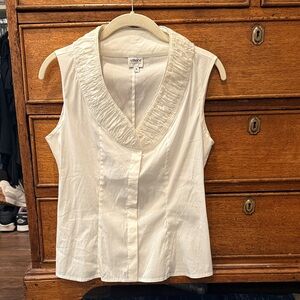 Armani Women's White Sleeveless Blouse